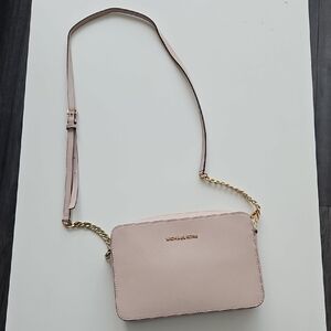Michael Kors Blush Crossbody Bag with Gold Chain